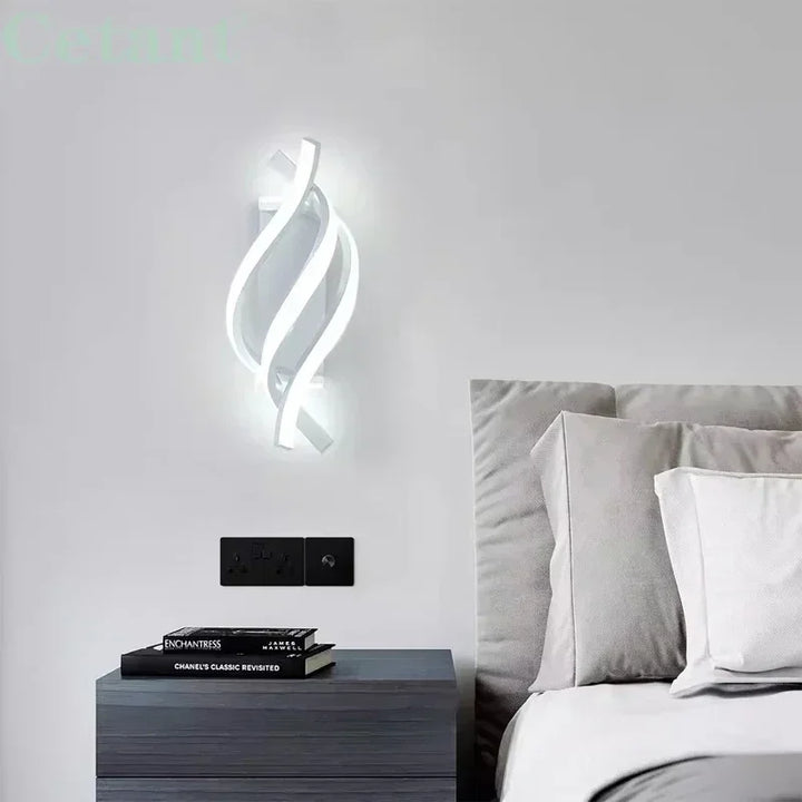 Graceful Nest White SwirlGlow Wall Sconce